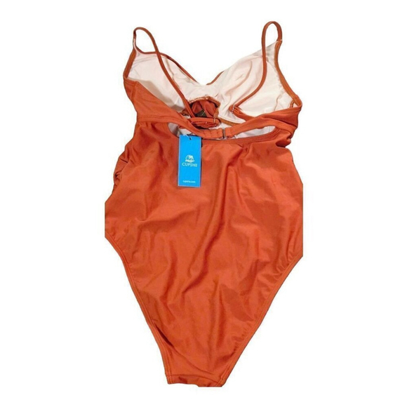 Cupshe Womens Red Adjustable Straps Ruched Front One-Piece Swimsuit Size S - Picture 8 of 9